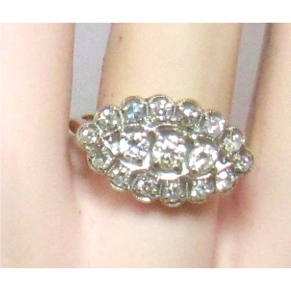 1940s Vintage Approx 1ct Diamond 14kt White and Yellow Gold Ring, Great Conditin - Picture 6 of 8